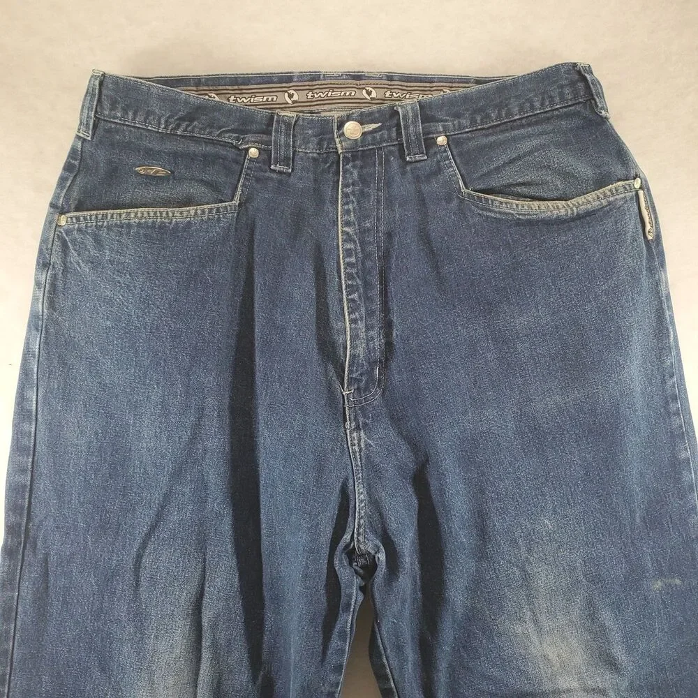 36 (38x33) Shaquille O'Neal Twism Baggy Hip Hop Men's Jeans Denim Y2K Skater
